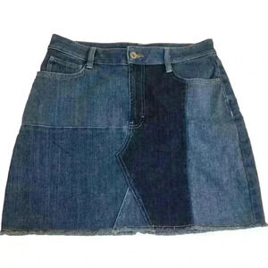 Arizona Jeans Juniors Denim Skirt Size 13 Colorblock Patchwork Rodeo Cowgirl